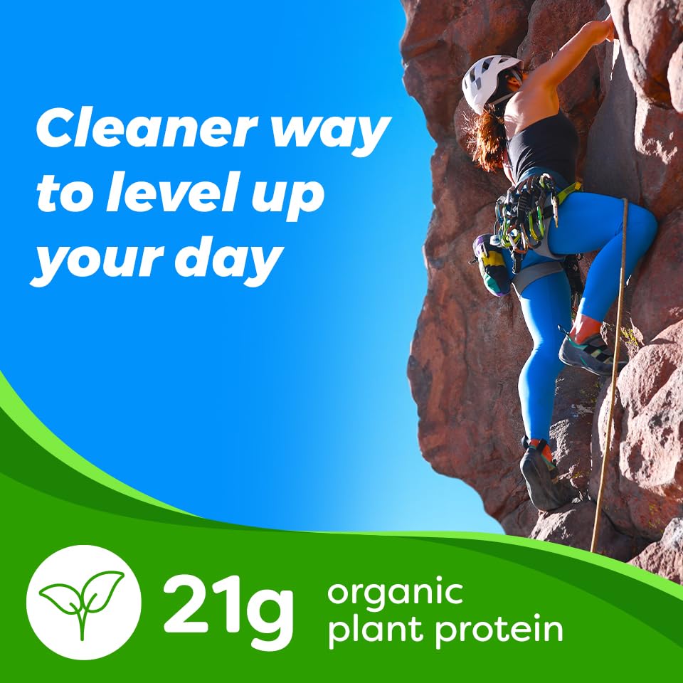 Orgain protein powder scoop demonstrates convenient daily usage.