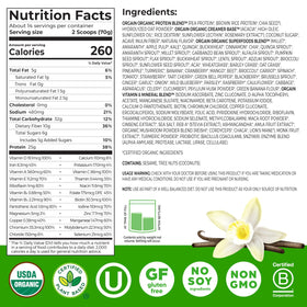 Orgain Perfect Meal vanilla bottle with organic vegan ingredients.