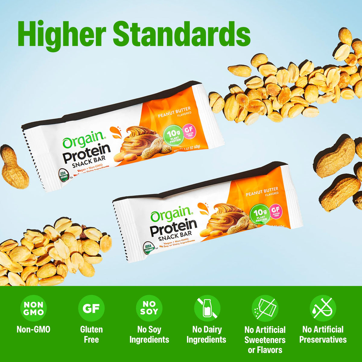 Orgain Protein Bars ingredients blend with plant-based proteins