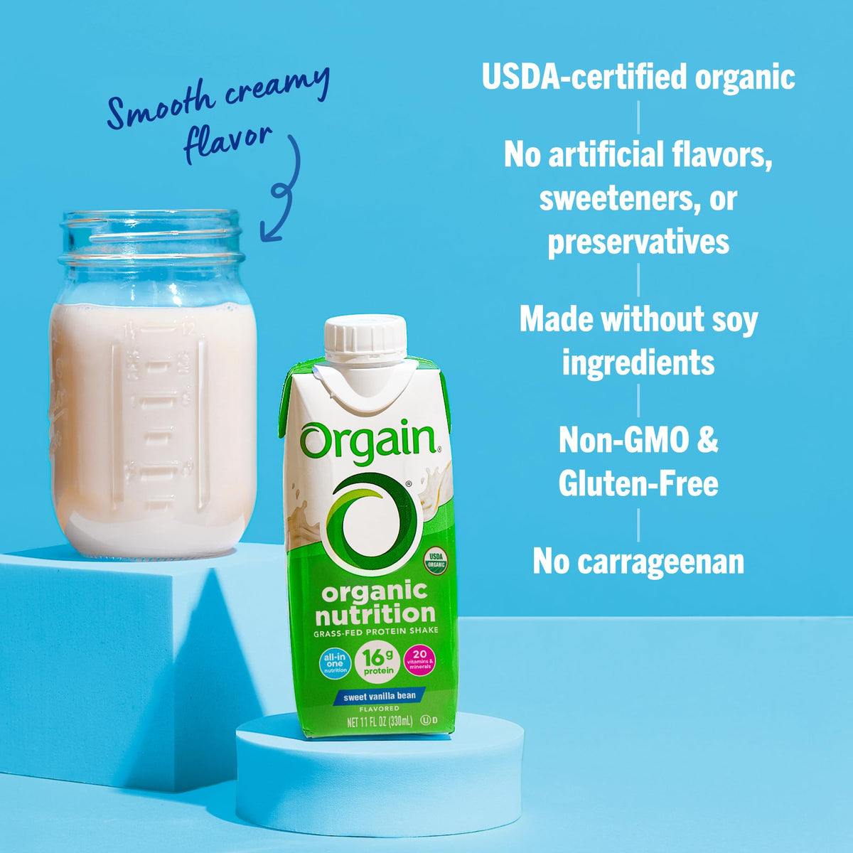 Orgain Vanilla Bean packaging may vary by batch