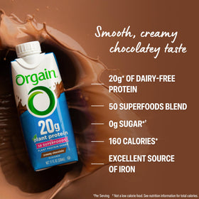 Orgain vegan protein shake on-the-go bottle ideal for quick, protein-rich meals