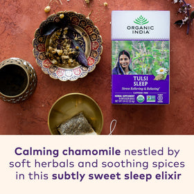 Organic India honey chamomile tea bags deliver soothing floral notes and comfort