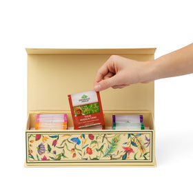 Organic India Tea Sampler Box front view, ideal for gifting tea lovers.