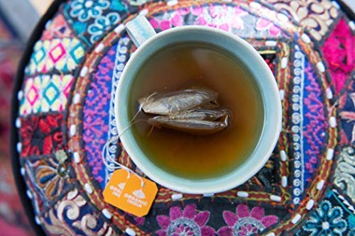 Organic India Tulsi Original in an infuser for quick, relaxing cups