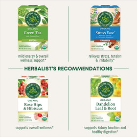 Organic and kosher-certified label on Traditional Medicinals tea packaging.