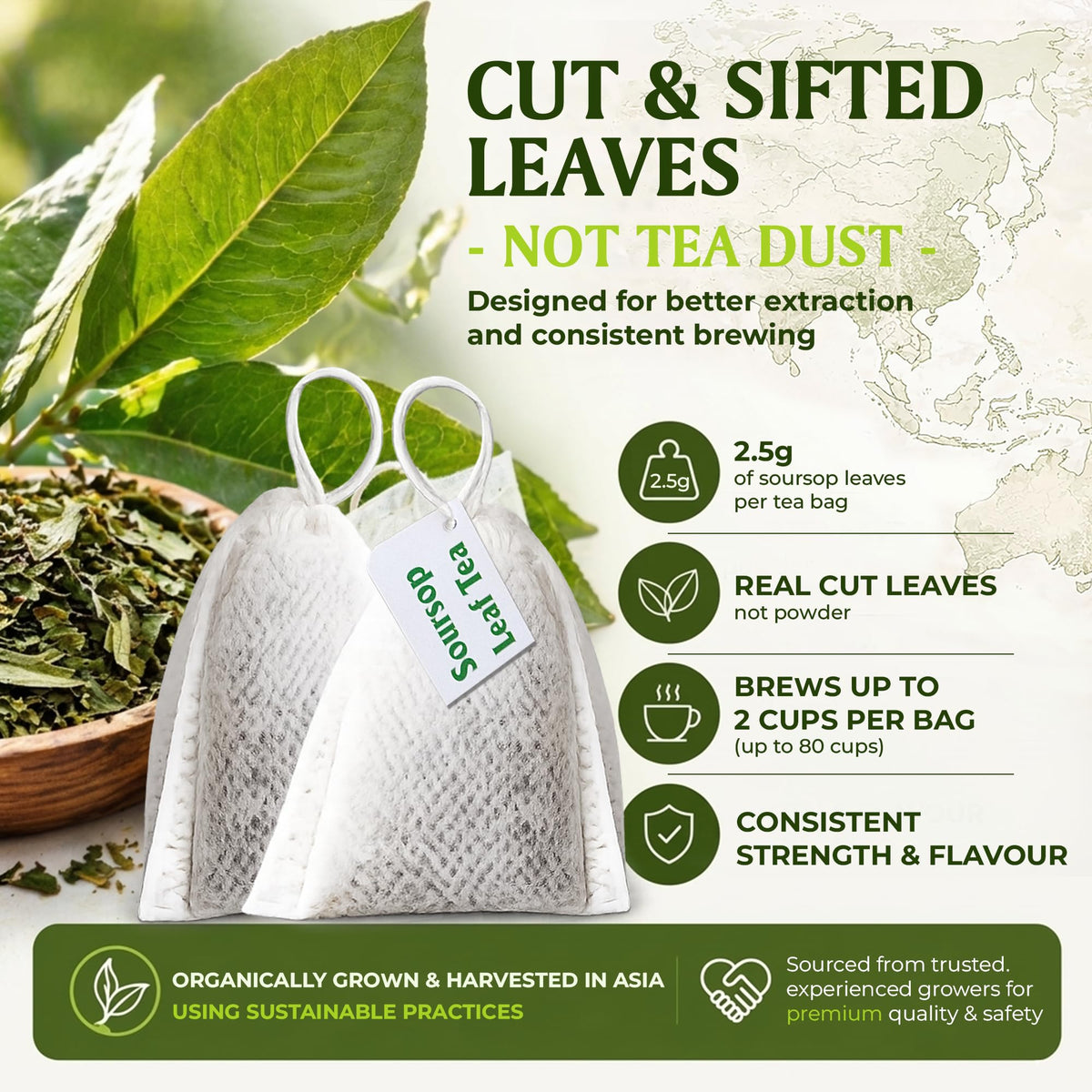 Organic Pharmacist Soursop Tea Bags brewing cup demonstrates a smooth, caffeine-free experience