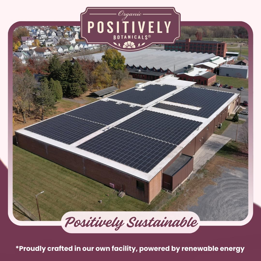 Organic Positively Certification label highlights organic sourcing and quality controls.