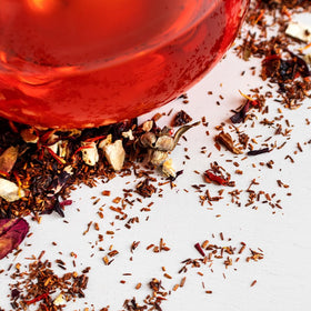 Organic Positively Tea Company Blood Orange Vanilla Rooibos flavor profile with vanilla and citrus