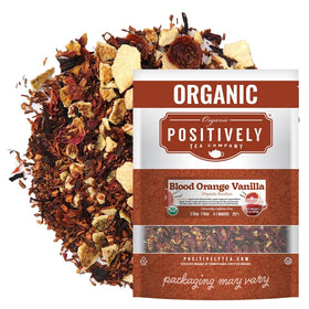 Organic Positively Tea Company Blood Orange Vanilla Rooibos loose-leaf coffee-free sip