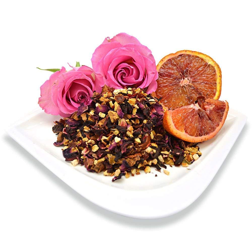 Organic Positively Tea Company Blood Orange Vanilla Rooibos serving ideas with desserts