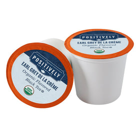 Organic Positively Tea Co Earl Grey De La Creme K-Cup pack for quick, flavorful mornings.