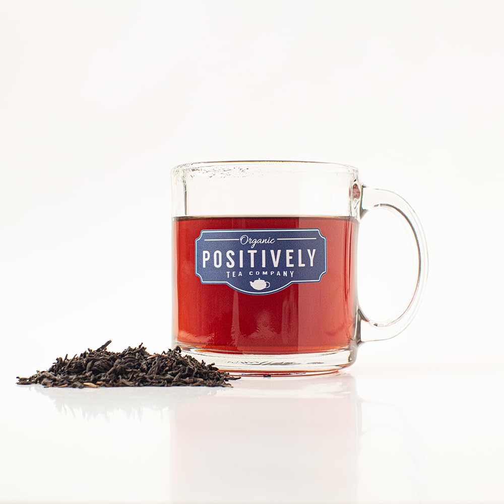 Organic Positively Tea Company Assam leaves close-up showing quality.
