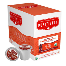 Decaf English Breakfast K-Cup pods by Organic Positively Tea Company, convenient daily brew.