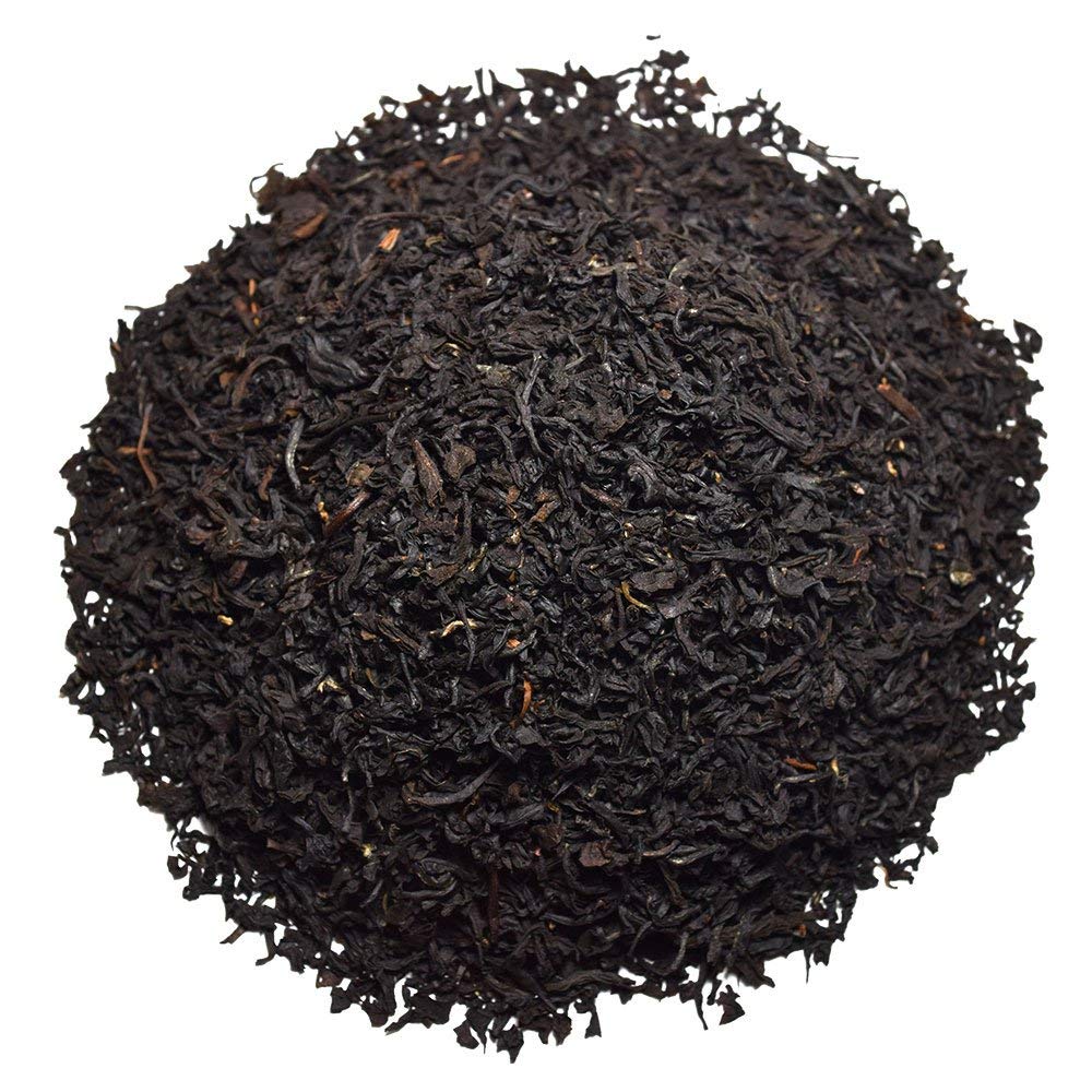 Steeping loose leaves releases classic English aroma from Organic Positively Tea Company.