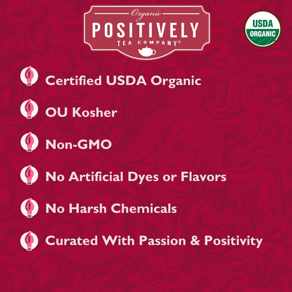 Organic Positively Tea Company hibiscus tea closeup calyces with aroma.