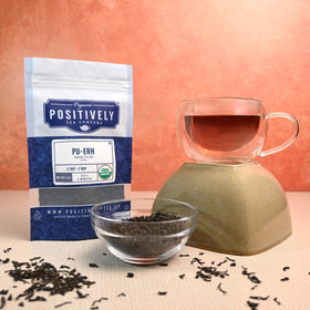 Dry Pu-Erh leaves reveal authentic earthy notes