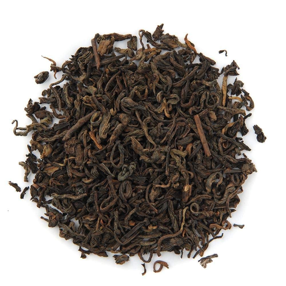Steaming cup releases bold, mineral-rich aroma of Pu-Erh