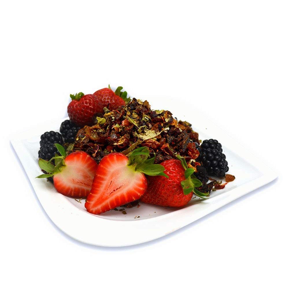 Organic Positively Tea Company's Very Berry Citrus served hot, perfect for cozy evenings and unwinding.