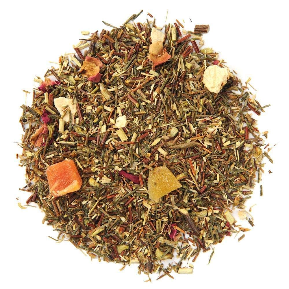 Orange peel and rose petals in Island Breeze Rooibos add color and aroma.