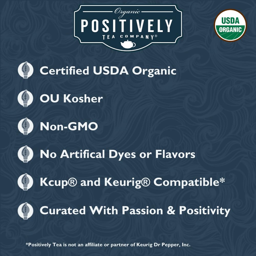 Organic Positively Tea Juicy Peach organic marigold petals add color.