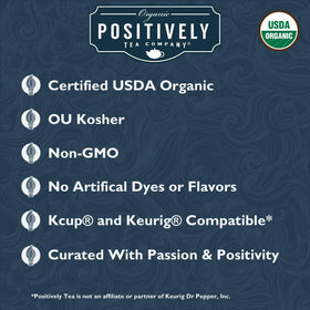 Organic Positively Tea Juicy Peach organic marigold petals add color.