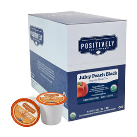 Organic Positively Tea Juicy Peach tea pod brew ready in minutes.