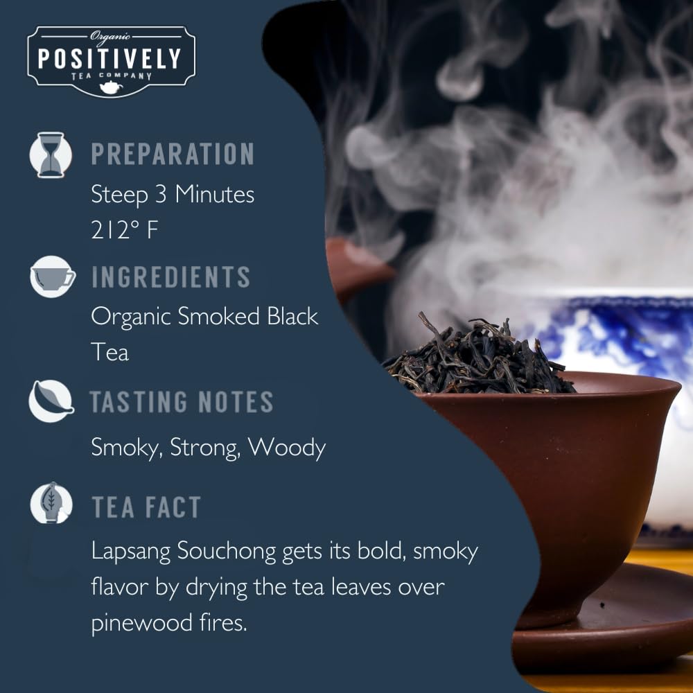 Lapsang Souchong steeping in a cup by Organic Positively Tea Company