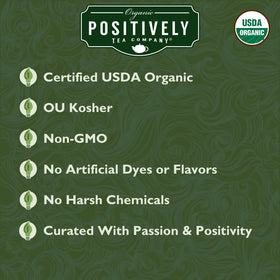 Organic Positively Tea Mango Green brew ready hot or iced for a bright lift