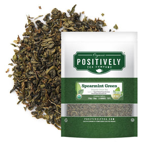 Organic Positively Tea Spearmint Green loose leaf in 1lb bag for everyday brews