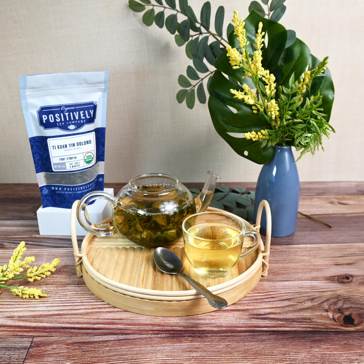 Organic Positively Tea packaging highlighting USDA Organic certification.