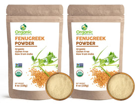 Organic Spice Resource Fenugreek Powder 16-ounce 2-pack packaging for convenient cooking.