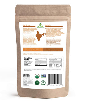 Organic Spice Resource fenugreek seeds label showing organic and non-GMO quality