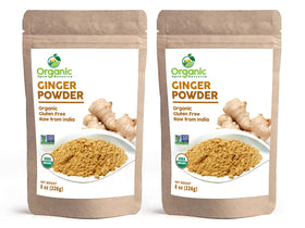 Organic Spice Resource ginger powder in a 16oz dual pack in kraft bag, ready for cooking
