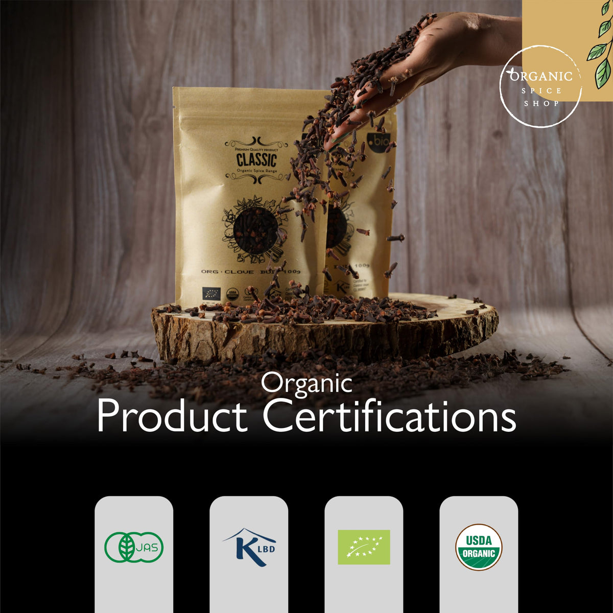 Organic Spice Shop bulk packaging cloves, perfect for large batches and cooks.