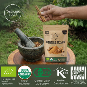 Organic Spice Shop cinnamon powder dispense pour—easy to dust over dishes