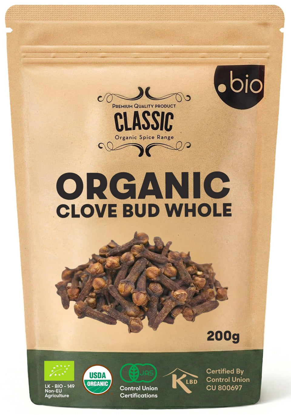 Organic Spice Shop clove bud whole in a bag, premium Sri Lankan origin for aromatic cooking.