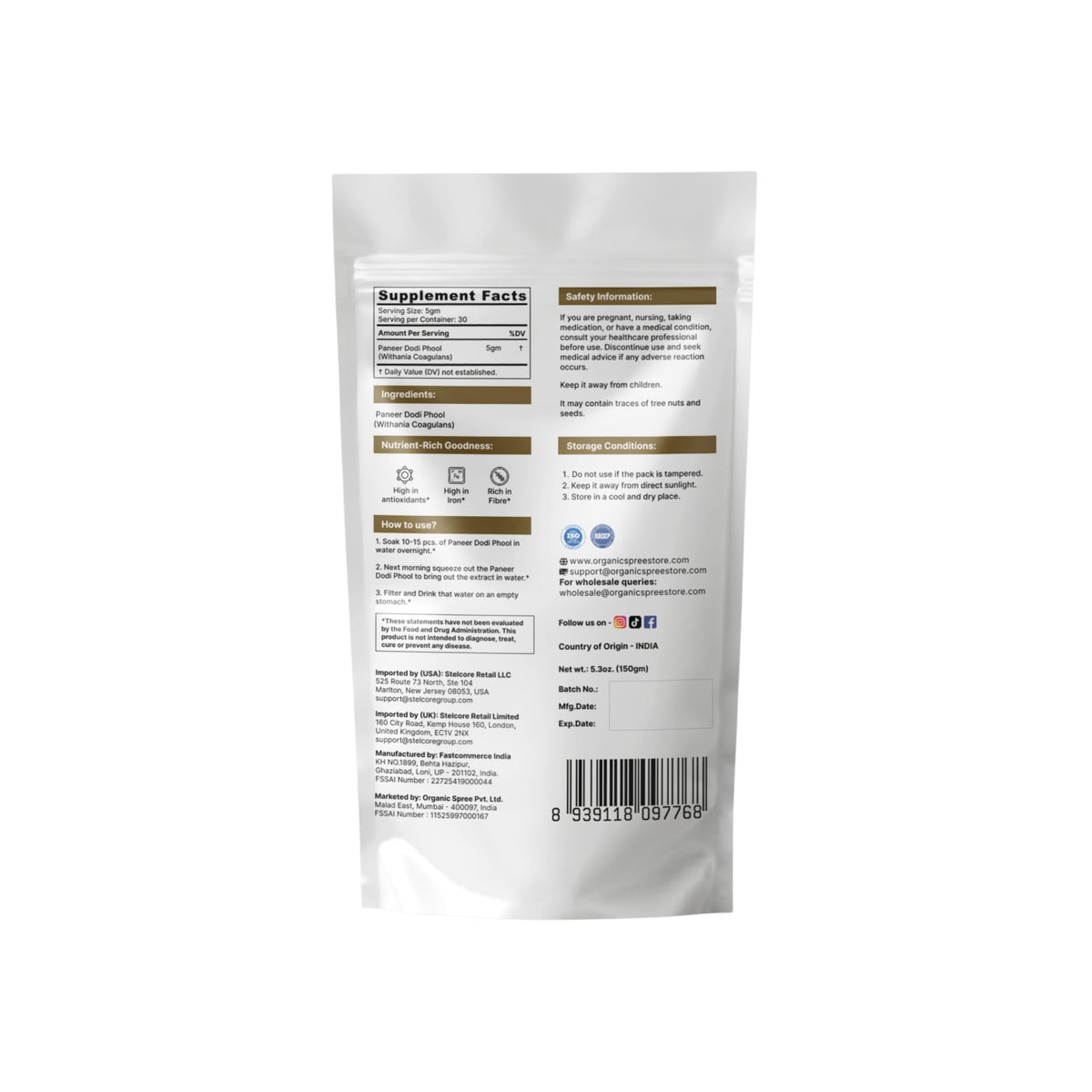 Organic Spree Paneer Dodi Phool tea infusion in cup with delicate aroma