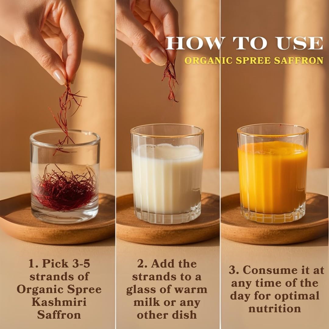 Organic Spree Saffron vacuum-sealed container preserves freshness and aroma between uses.