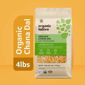 Organic Tattva Chana Dal soaked lentils ready to simmer