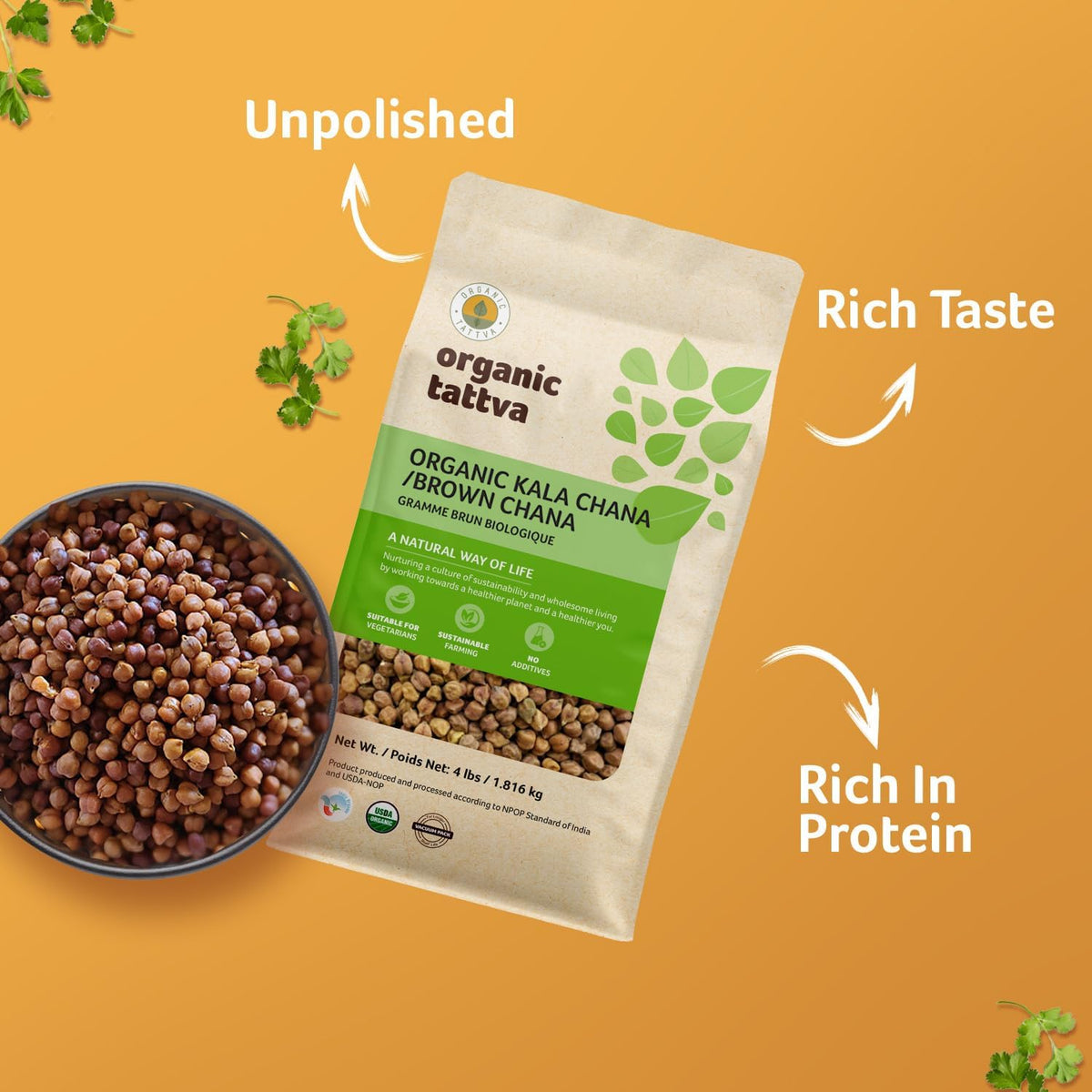 Organic Tattva Kala Chana Curry Ready base for flavorful meals.