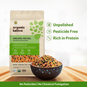Organic Tattva Mix Dal pantry storage keeps dried lentils organized and ready.