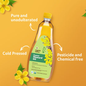 Organic Tattva mustard oil amber glass bottle for premium storage
