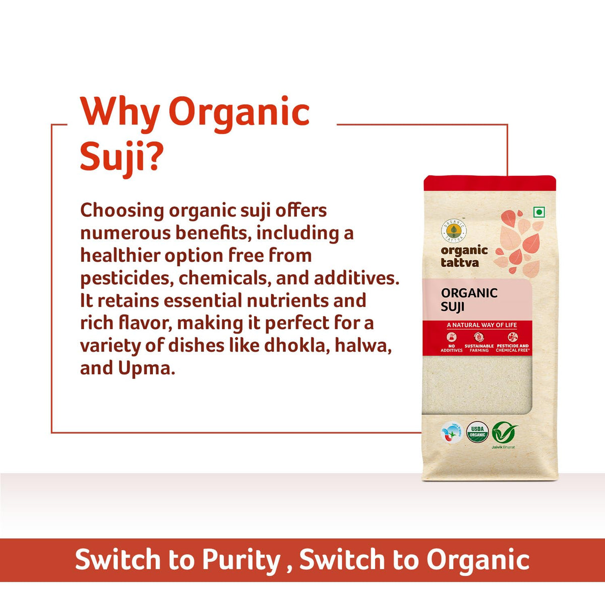 Baked goods batter using Organic Tattva semolina for hearty loaves.