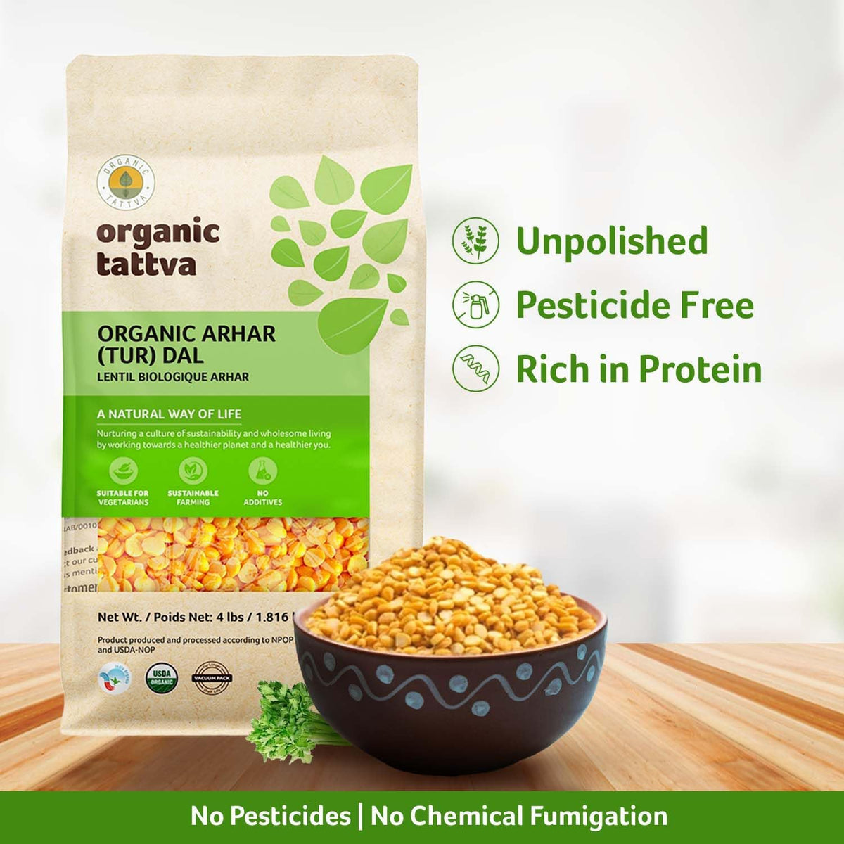 Organic Tattva Toor Dal origin India reflecting traditional farming practices