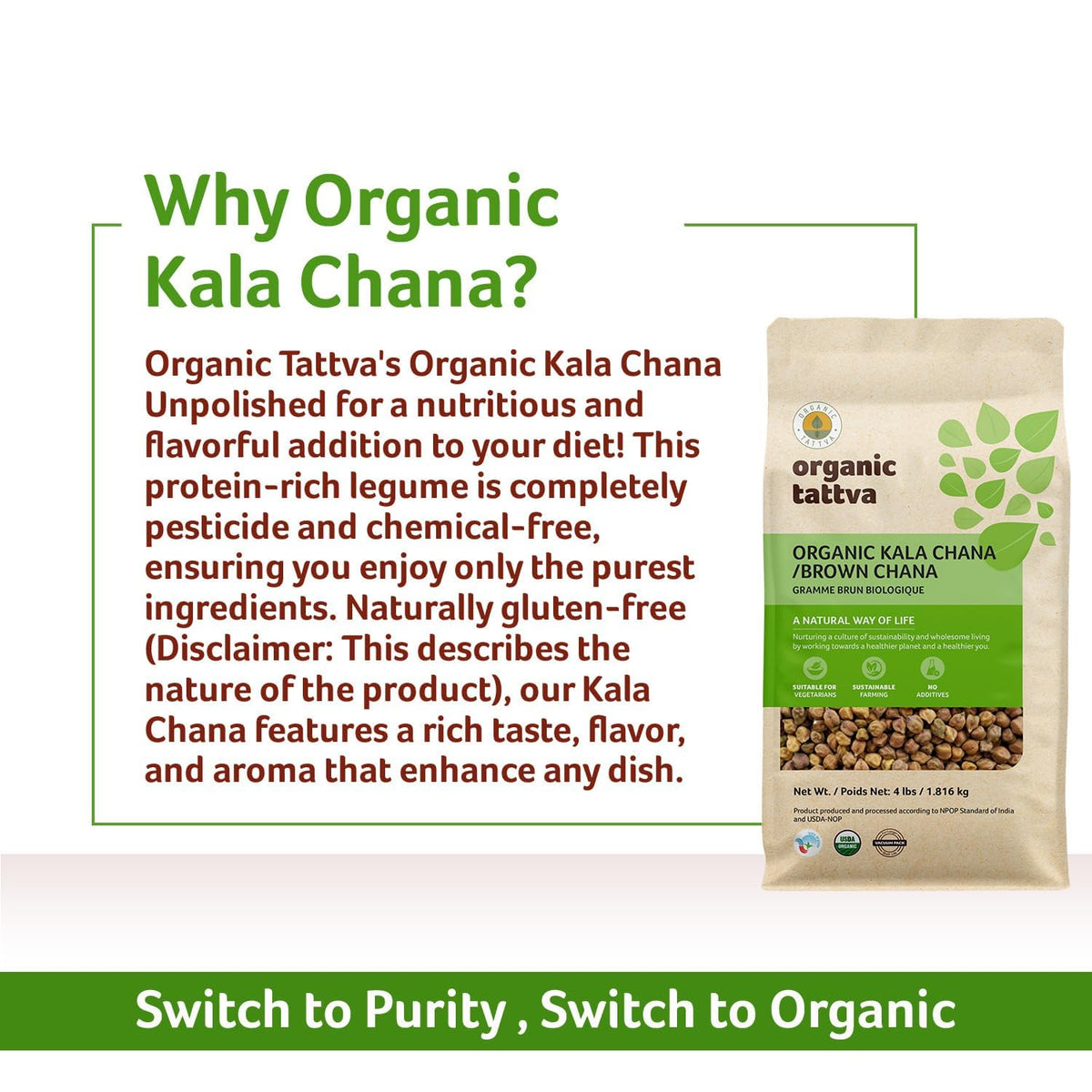 Organic Tattva Vacuum-Sealed Pack keeps freshness from first to last.