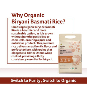 Organic Tattva vegan gluten-free non-GMO badges on packaging indicate dietary fit.