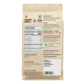 Organic Tattva white rice flour finely milled powder close-up highlighting smooth texture for baking.