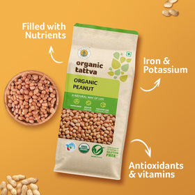 ORGANIC TATTVA groundnuts roasted in a bowl, crunchy and fragrant.