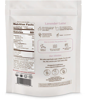 Organic Traditions Lavender Latte cup steam promises cozy night indulgence