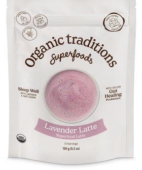 Organic Traditions Lavender Latte pour aroma calms evening ritual